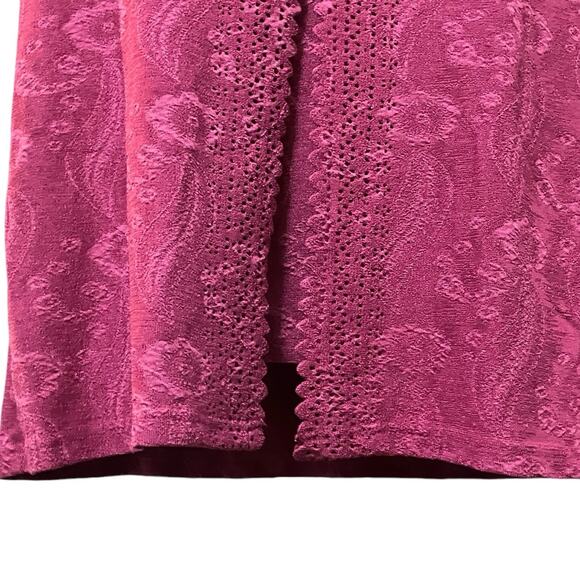 M Street Women's Fushia Front Button Closure Cutout Detail Layered Top Size L - Picture 5 of 10